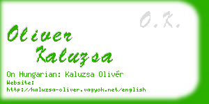 oliver kaluzsa business card